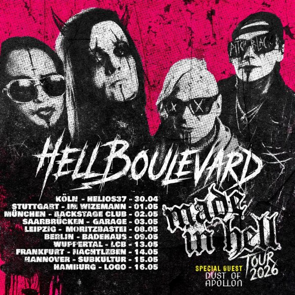 Bestand: Hell Boulevard - Made In Hell Tour 2026 15.05.2026 Hannover - Subkultur